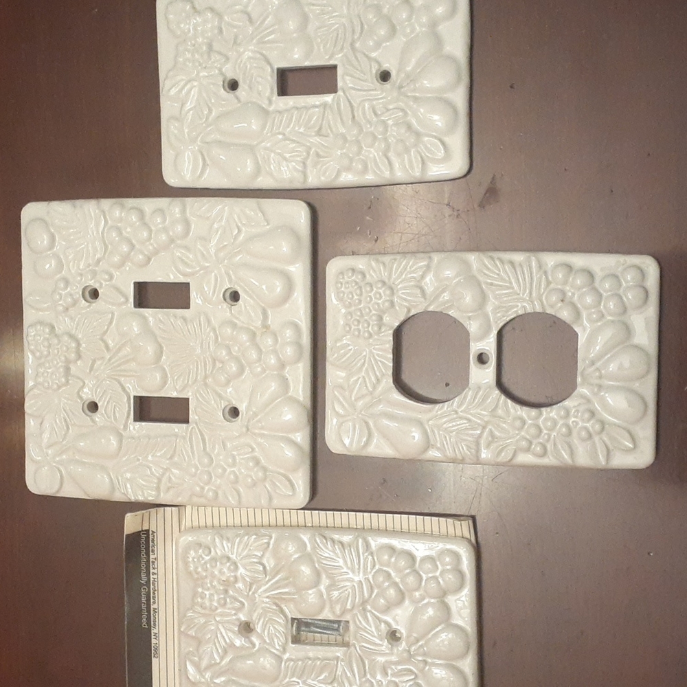 4 New Style Fruit wallplates made in Taiwan smooth porcelain like surface